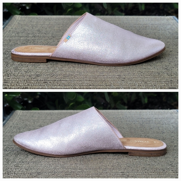 Toms Jutti Mule Metallic Leather Lavendar Mules, Size 10 - Picture 3 of 10
